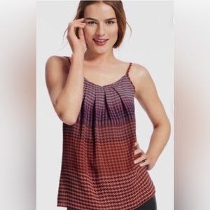 ✨CAbi Houndstooth Ombre Pleated Strappy Camisole Cami Top Size Small